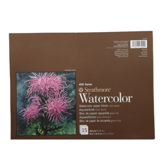 Strathmore A4 BLOCK Watercolour (17.5X25.4 CM x 15 sheets) 300 g/m2 Cold Press natural white paper color 400 Series Heavyweight 7*10 IN) Strathmore A4 BLOCK Watercolour (17.5X25.4 CM x 15 sheets) 300 g/m2 Cold Press natural white paper color 400 Series Heavyweight 7*10 IN)